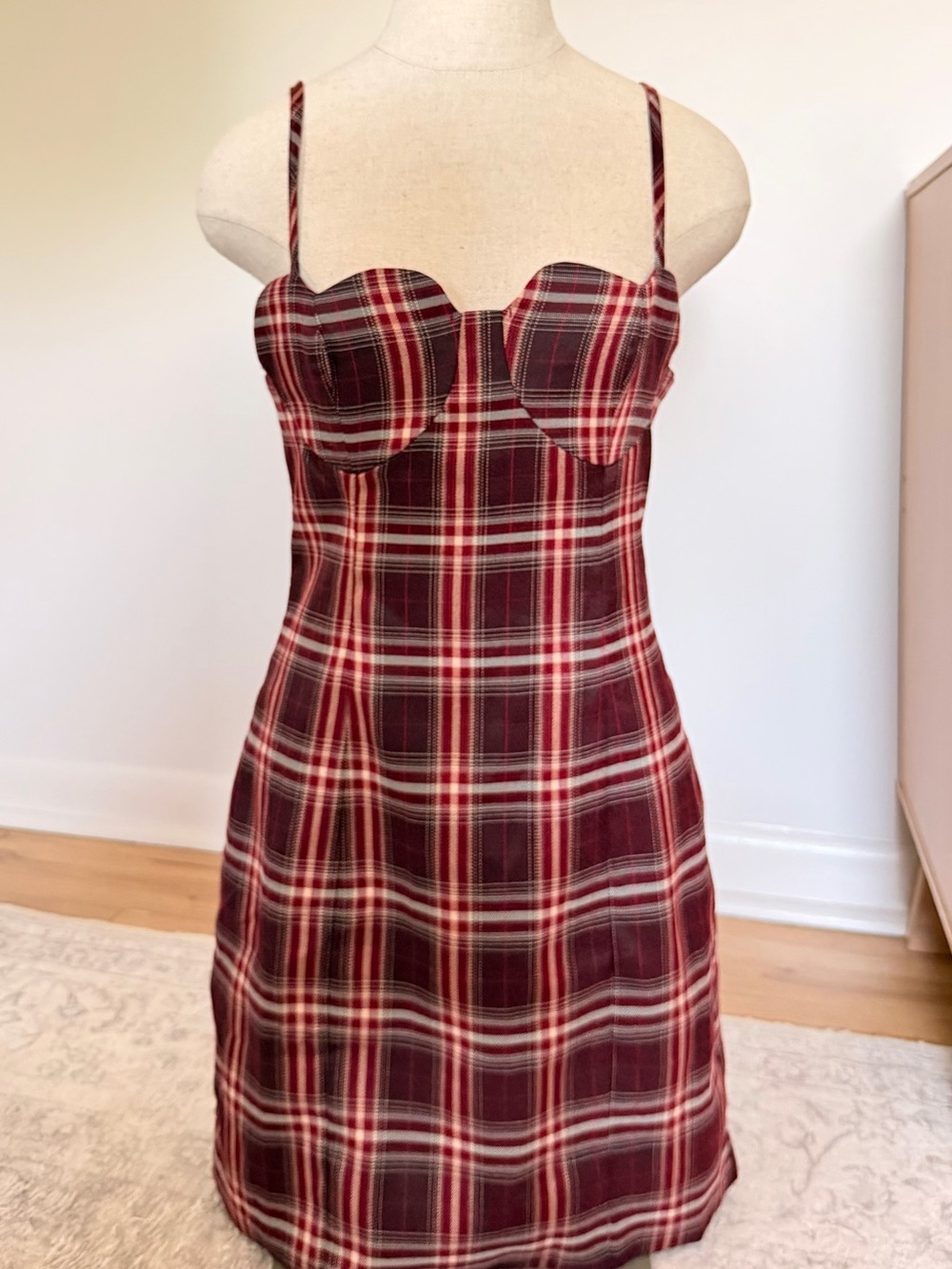 Red Plaid Heart Mini Dress